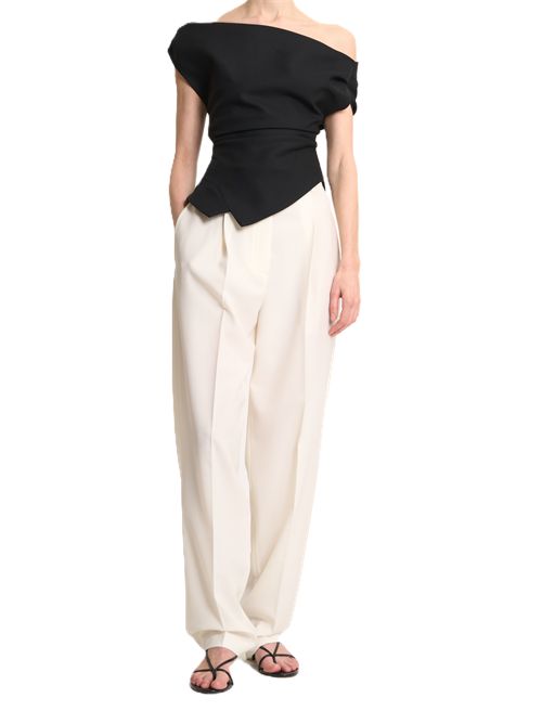 Top con spalle scoperte e revers | nero Róhe | 420-20-171001_308 BLACK